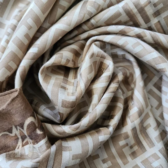 COPY - Fendi Vintage Zucca Monogram Cotton Silk Bandana - Picture 3 of 8